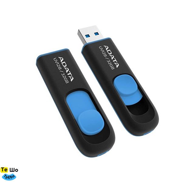 Флеш память A-DATA USB 3.2 AUV 128 32Gb Black/Blue (AUV128-32G-RBE) AUV128-32G-RBE фото