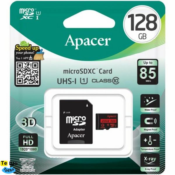 Карта пам'яті Apacer 128Gb (adapter SD)(AP128GMCSX10U5-R) AP128GMCSX10U5-R фото