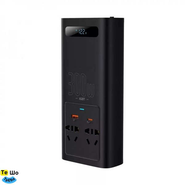 Автомобільний інвертор Baseus IGBT Power Inverter 300W (220V CN/EU ) Black CGNB010101 фото