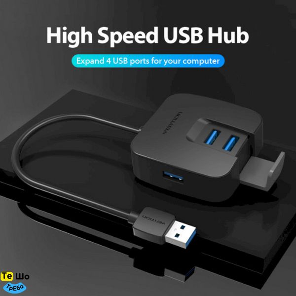 Хаб Vention 4 Ports USB 3.0 HUB 0.15M Black (CHBBB) CHBBB фото
