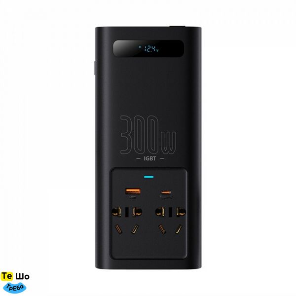 Автомобільний інвертор Baseus IGBT Power Inverter 300W (220V CN/EU ) Black CGNB010101 фото