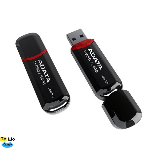 Флеш пам'ять A-DATA USB 3.2 AUV 150 64Gb Black (AUV150-64G-RBK) AUV150-64G-RBK фото