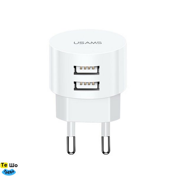 МЗП Usams Travel Charging Set Send-Tu Series (T20 Dual USB Round Charger+U35 lightning cable) White (XTXLOGT1804) XTXLOGT1804 фото