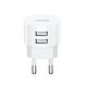 Сетевой Зарядное устройство Usams Travel Charging Set Send-Tu Series (T20 Dual USB Round Charger+U35 lightning cable) White (XTXLOGT1804) XTXLOGT1804 фото 1