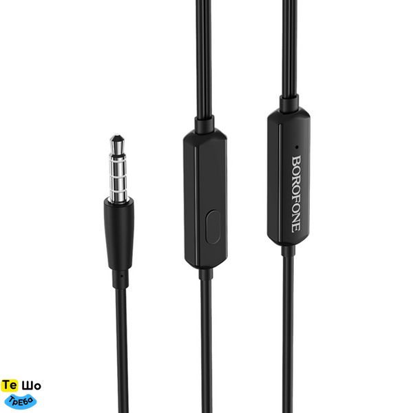 Наушники BOROFONE BM39 Refined chant universal earphones with mic Black BM39B фото