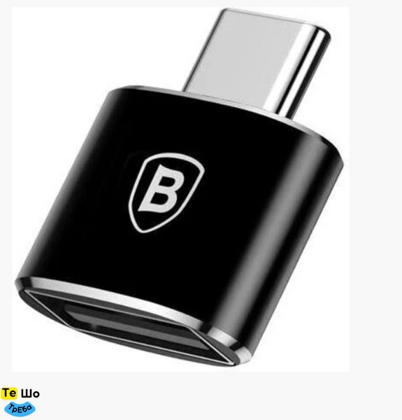 Адаптер Baseus USB Female To Type-C Male Adapter Converter Black CATOTG-01 фото