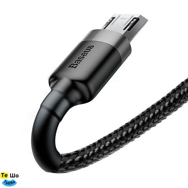 Кабель Baseus cafule Cable USB For Micro 2.4A 0.5M Gray+Black CAMKLF-AG1 фото