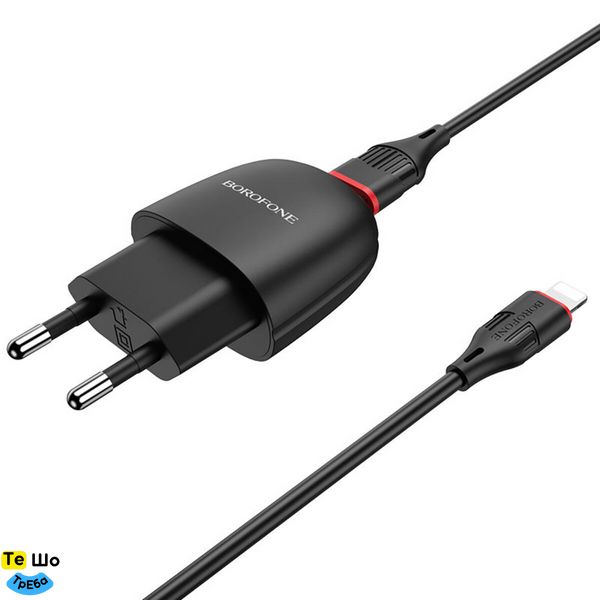 Зарядное устройство BOROFONE BA49A Vast power single port charger set(Lightning) Black (BA49ALB) BA49ALB фото