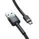 Кабель Baseus cafule Cable USB For Micro 2.4A 0.5M Gray+Black CAMKLF-AG1 фото 5