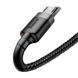 Кабель Baseus cafule Cable USB For Micro 2.4A 0.5M Gray+Black CAMKLF-AG1 фото 6