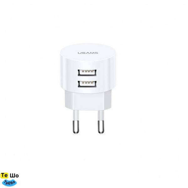 МЗП Usams Travel Charging Set Send-Tu Series (T20 Dual USB Round Charger+U35 Type-C cable) White (XTXLOGT18TC05) XTXLOGT18TC05 фото