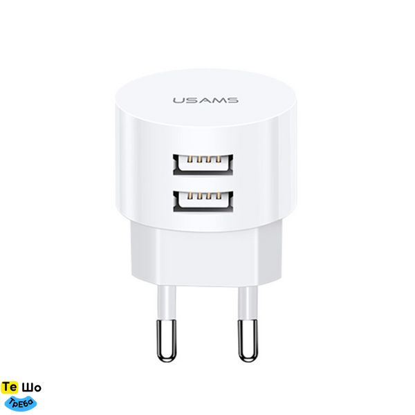 МЗП Usams Travel Charging Set Send-Tu Series (T20 Dual USB Round Charger+U35 Type-C cable) White (XTXLOGT18TC05) XTXLOGT18TC05 фото