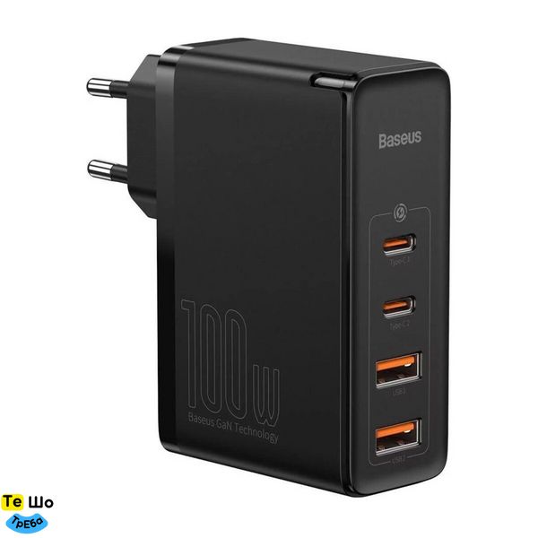 Зарядний пристрій Baseus GaN2 Pro Quick Charger 2C+2U 100W EU Black (CCGAN2P-L01) CCGAN2P-L01 фото