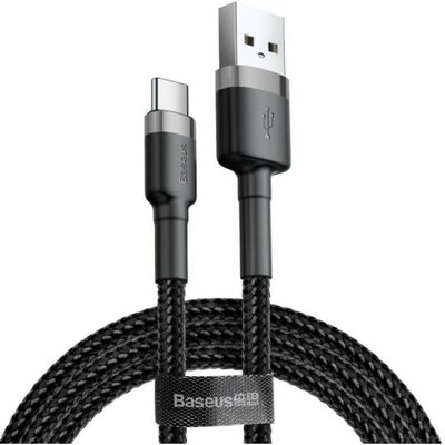 Кабель Baseus cafule Cable USB For Type-C 2A 3m Gray+Black CATKLF-UG1 фото