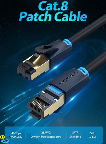 Кабель Vention Cat.8 SFTP Patch Cable 1.5M Black (IKABG) IKABG фото