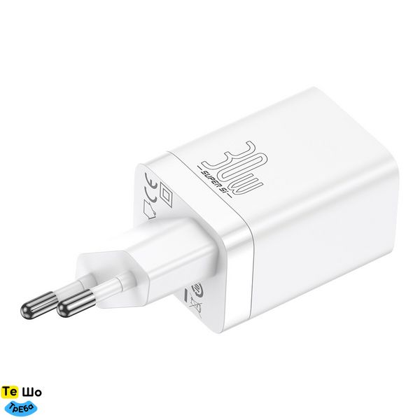 Зарядний пристрій Baseus Super Si Pro Quick Charger C+U 30W EU White (CCSUPP-E02) CCSUPP-E02 фото