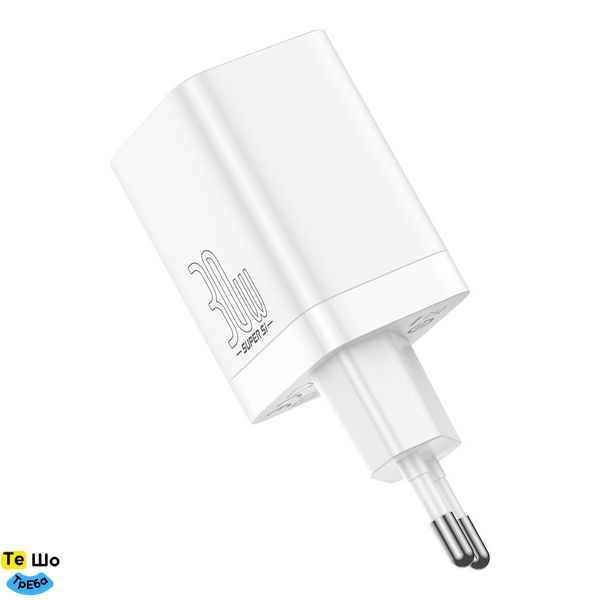 Зарядний пристрій Baseus Super Si Pro Quick Charger C+U 30W EU White (CCSUPP-E02) CCSUPP-E02 фото