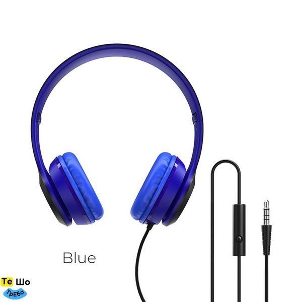 Наушники BOROFONE BO5 Star sound wired headphones Blue BO5U фото