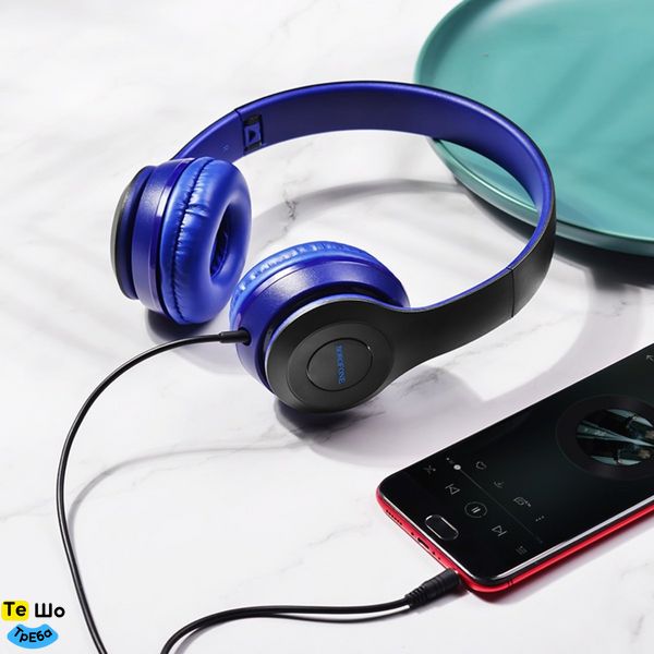 Наушники BOROFONE BO5 Star sound wired headphones Blue BO5U фото
