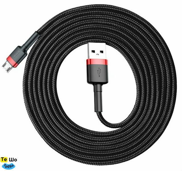Кабель Baseus Cafule Cable USB For Micro 1.5A 2m Red+Black CAMKLF-C91 фото