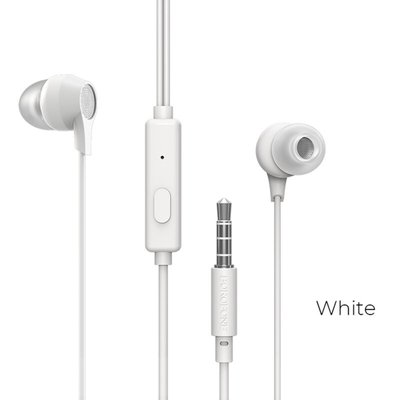 Навушники BOROFONE BM28 Tender sound universal earphones with mic White BM28W фото