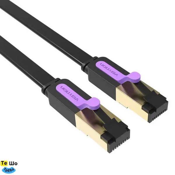 Кабель Vention Flat Cat.7 Patch Cable 5M Black (ICABJ) ICABJ фото