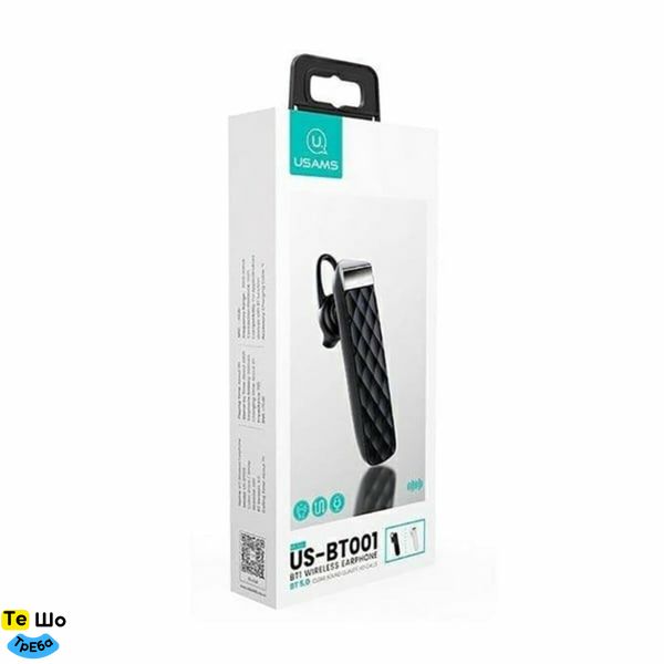 Bluetooth гарнитура Usams USAMS-BT BT1 Wireless Earphone Black BHUBT101 фото