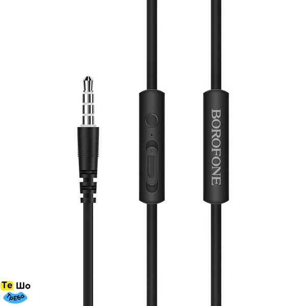 Наушники BOROFONE BM37 Noble sound wire control earphones with mic Black BM37B фото