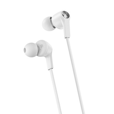 Навушники BOROFONE BM37 Noble sound wire control earphones with mic White BM37W фото