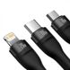 Кабель Baseus Flash Series Ⅱ One-for-three Fast Charging Cable Type-C to M+L+C 100W 1.5m Black CASS030201 фото 2