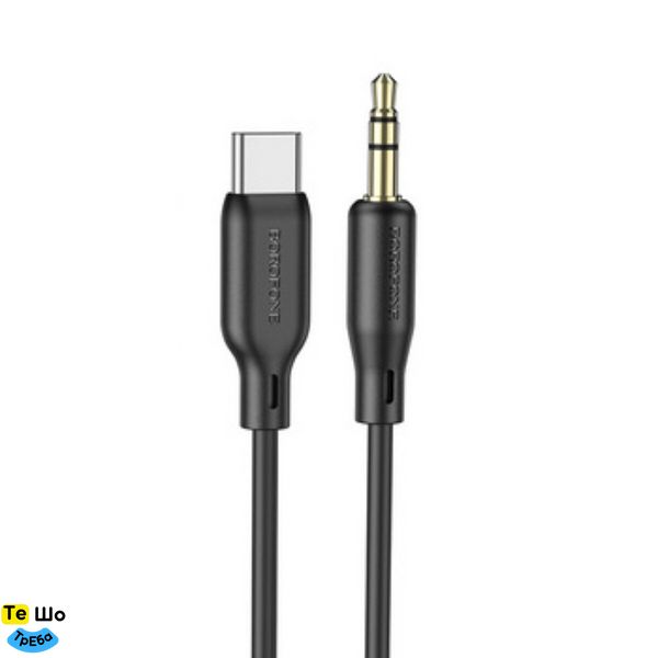 Аудио-кабель BOROFONE BL18 Type-C silicone digital audio conversion cable Black BL18CB фото