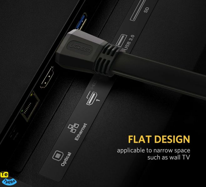 Кабель UGREEN ED015 HDMI Flat Cable 2m (UGR-70159) UGR-70159 фото