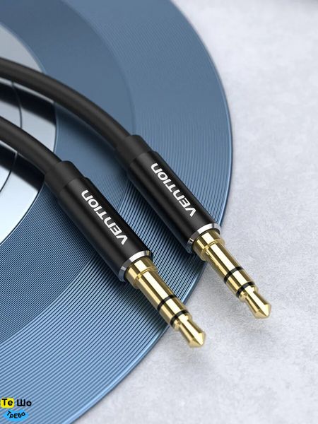 Кабель Vention 3.5mm Male to Male Audio Cable 0.5M Black Aluminum Alloy Type (BAXBD) BAXBD фото
