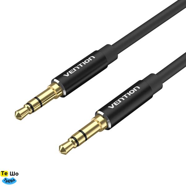 Кабель Vention 3.5mm Male to Male Audio Cable 0.5M Black Aluminum Alloy Type (BAXBD) BAXBD фото