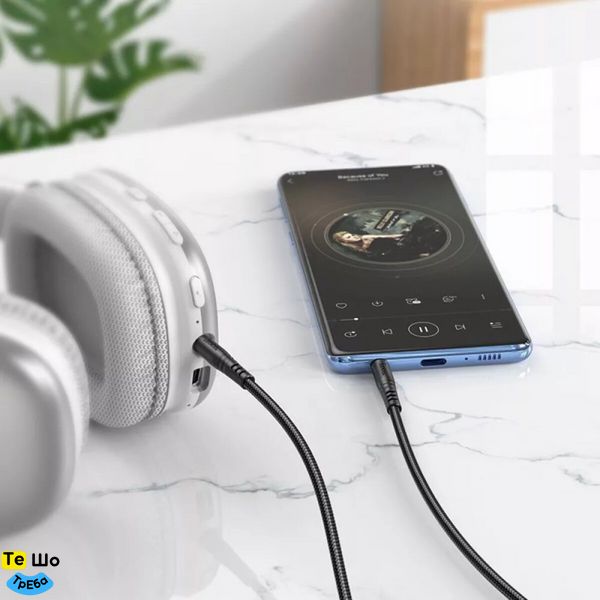 Аудио-кабель HOCO UPA24 Smooth AUX audio cable Black 6931474789136 фото