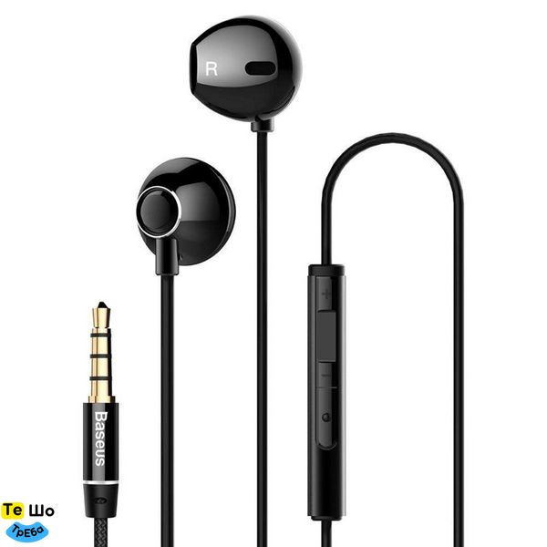 Навушники Baseus Enock H06 lateral in-ear Wire Earphone Black 3.5 mini-jack NGH06-01 фото
