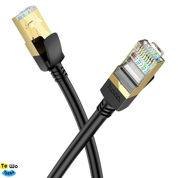 Кабель HOCO US02 Level pure copper gigabit ethernet cable(L=1M) Black 6931474761958 фото