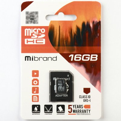 Карта пам'яті Mibrand 16Gb (adapter SD)(MICDHU1/16GB-A) MICDHU1/16GB-A фото